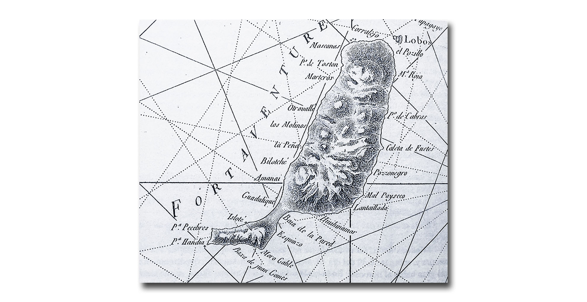 Die ersten exakt vermessenen Karten des kanarischen Archipels erstellt vom, französischer Mathematiker und Seemann Jean-Charles de Borda aus dem Jahre 1780.