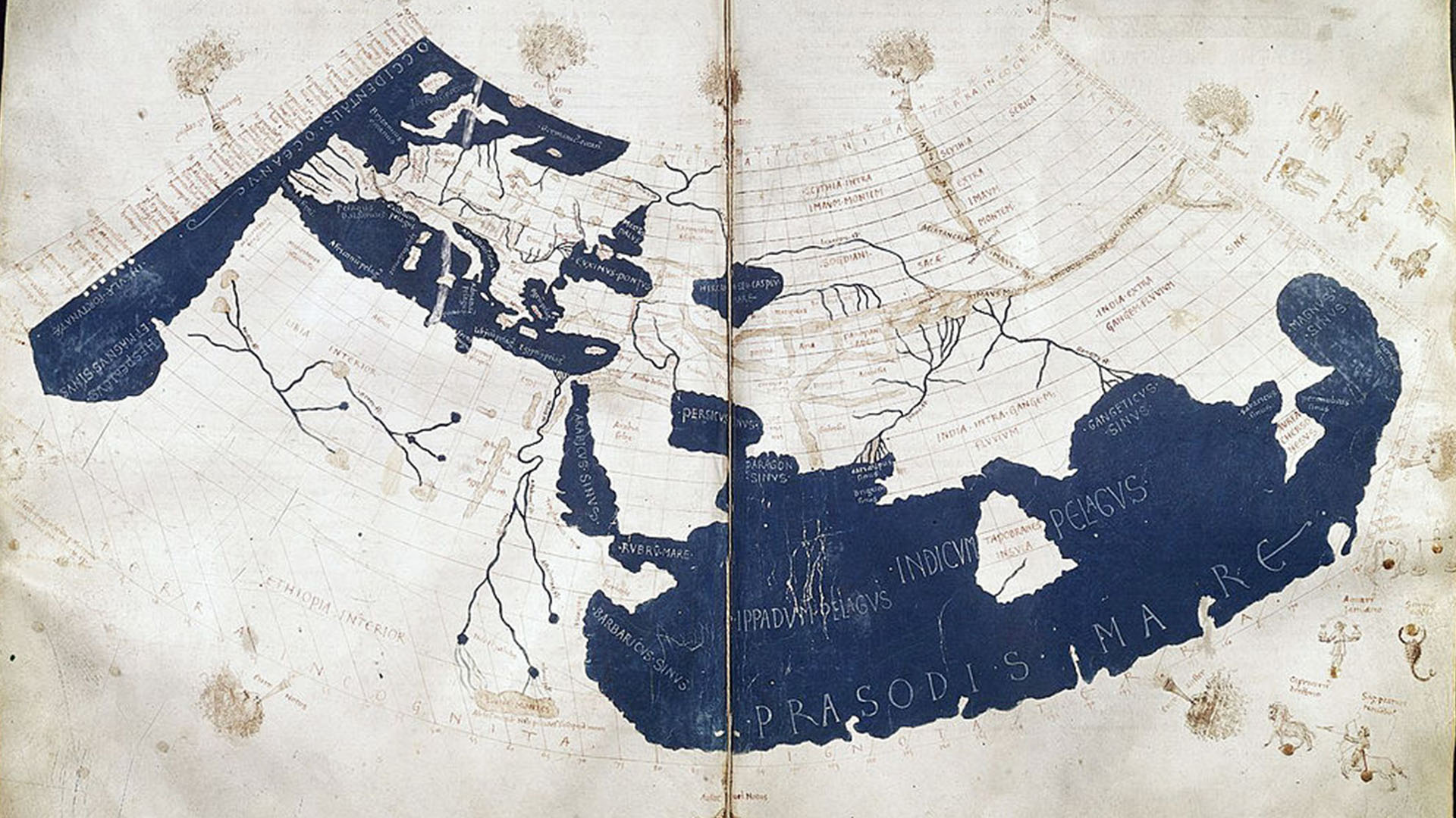 Eine aus dem 15. Jhd. nachempfundene Weltkarte des Claudius Ptolemäus – so stellte man sich das Werk des Griechen vor.
