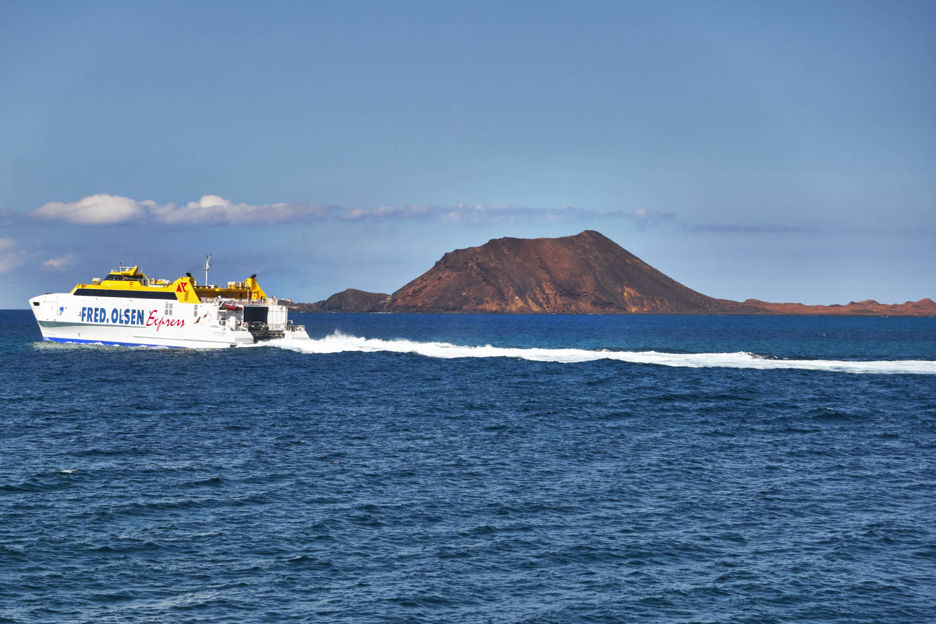Isla de Lobos Fuerteventura von Corralejo aus gesehen.