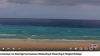 Livestream des René Egli Surfcenters am Sotavento Spot.