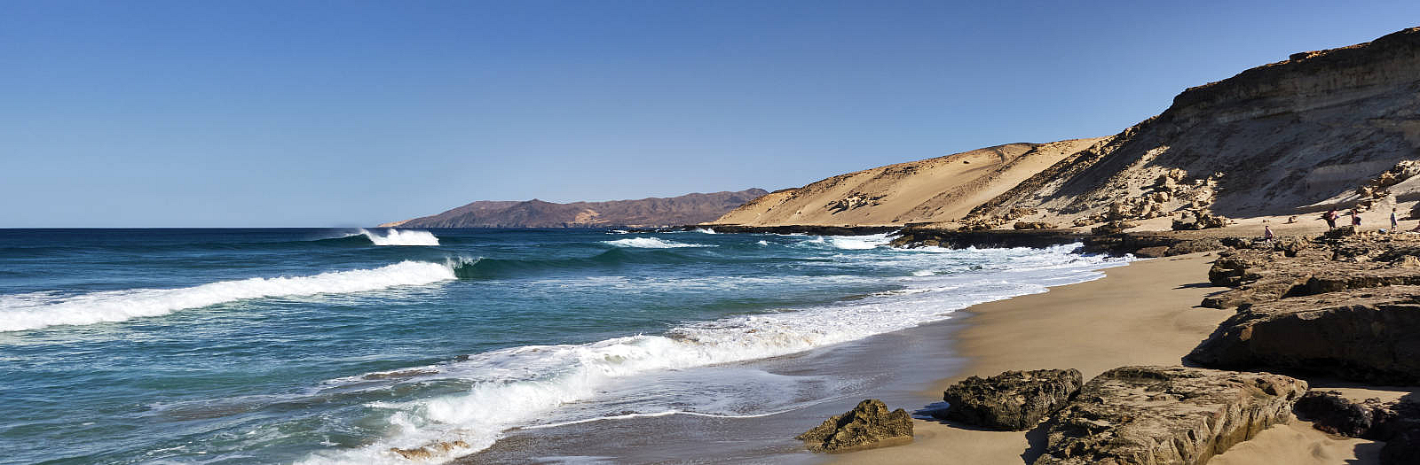 Der kleine aber schöne Sandstrand bei Agua Liques nahe La Pared, Fuerteventura.