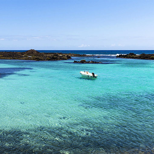 Durch den "El Río" zur kleinen Isla de Lobos Fuerteventura.