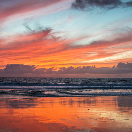 Sonneuntergang am Playa del Castillo El Cotillo Fuerteventura.