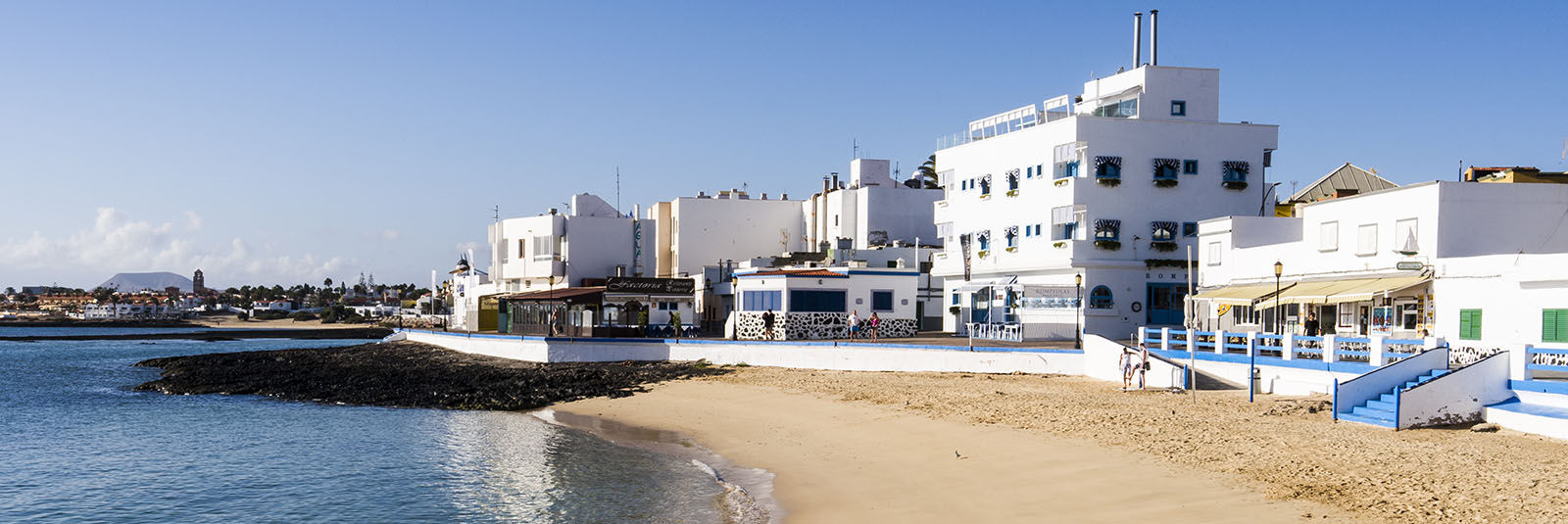 Der Ort Corralejo Fuerteventura: Der Playa de la Clavellina und das Avanti Boutique Hotel.