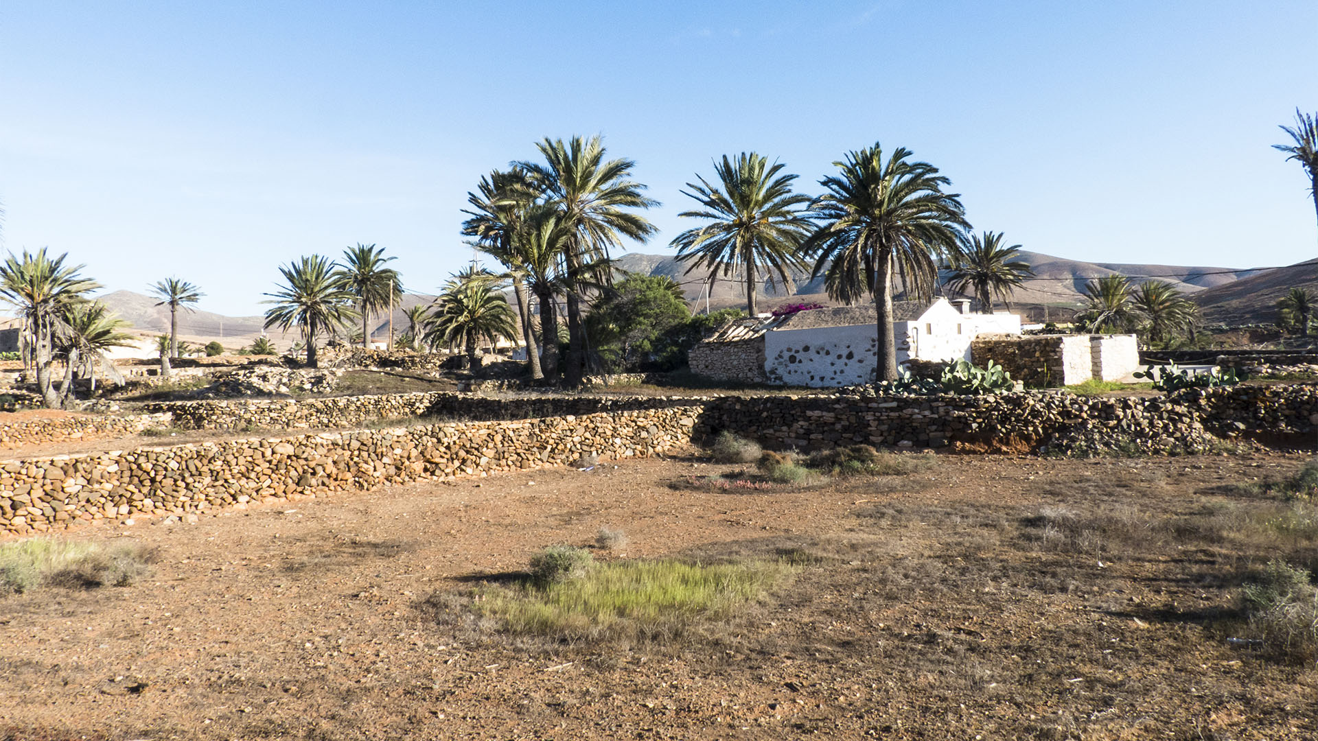 Landwirtschaft auf Fuerteventura – Trockenlandbau mit ausgeklügelten Gavias, Wasserspeicher, Kanälen.