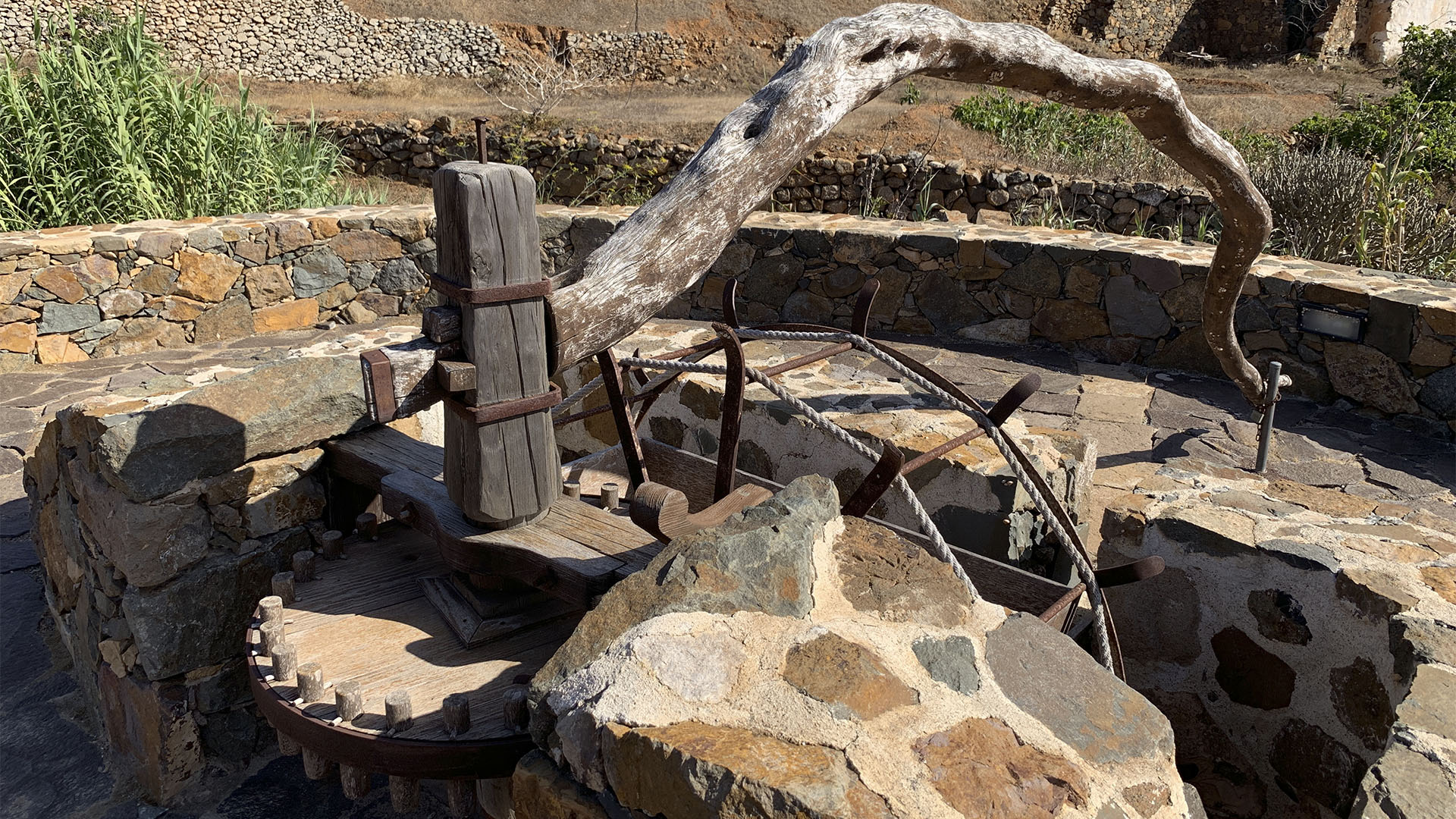 Ochsen Schaufelbrunnen in Betancuria Fuerteventura.