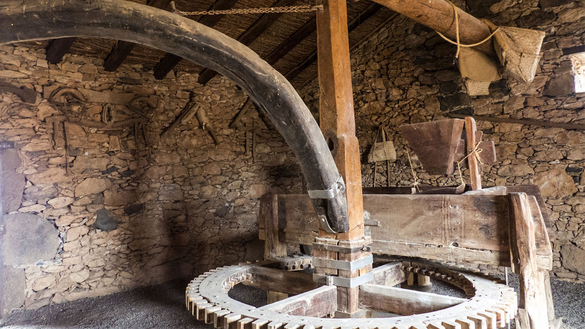 Ochsenmühle im Ecomuseo la Alcogida Tefía Fuerteventura.