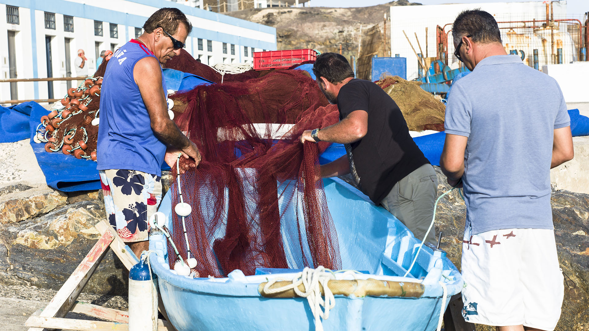 Fischereiindustrie, Konservenindustrie, Salinen Salzgewinnung auf Fuerteventura.