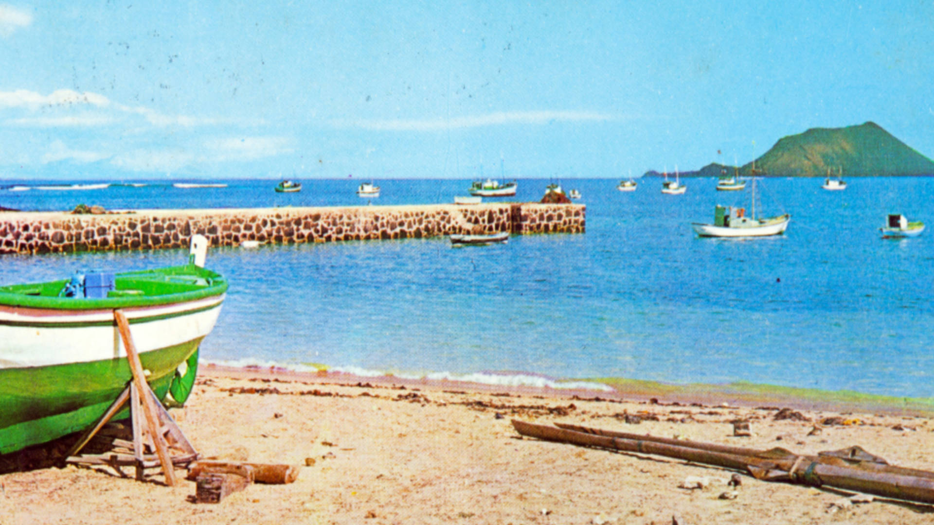 Die historische Mole am Playa de la Clavellina im Jahr 1968.