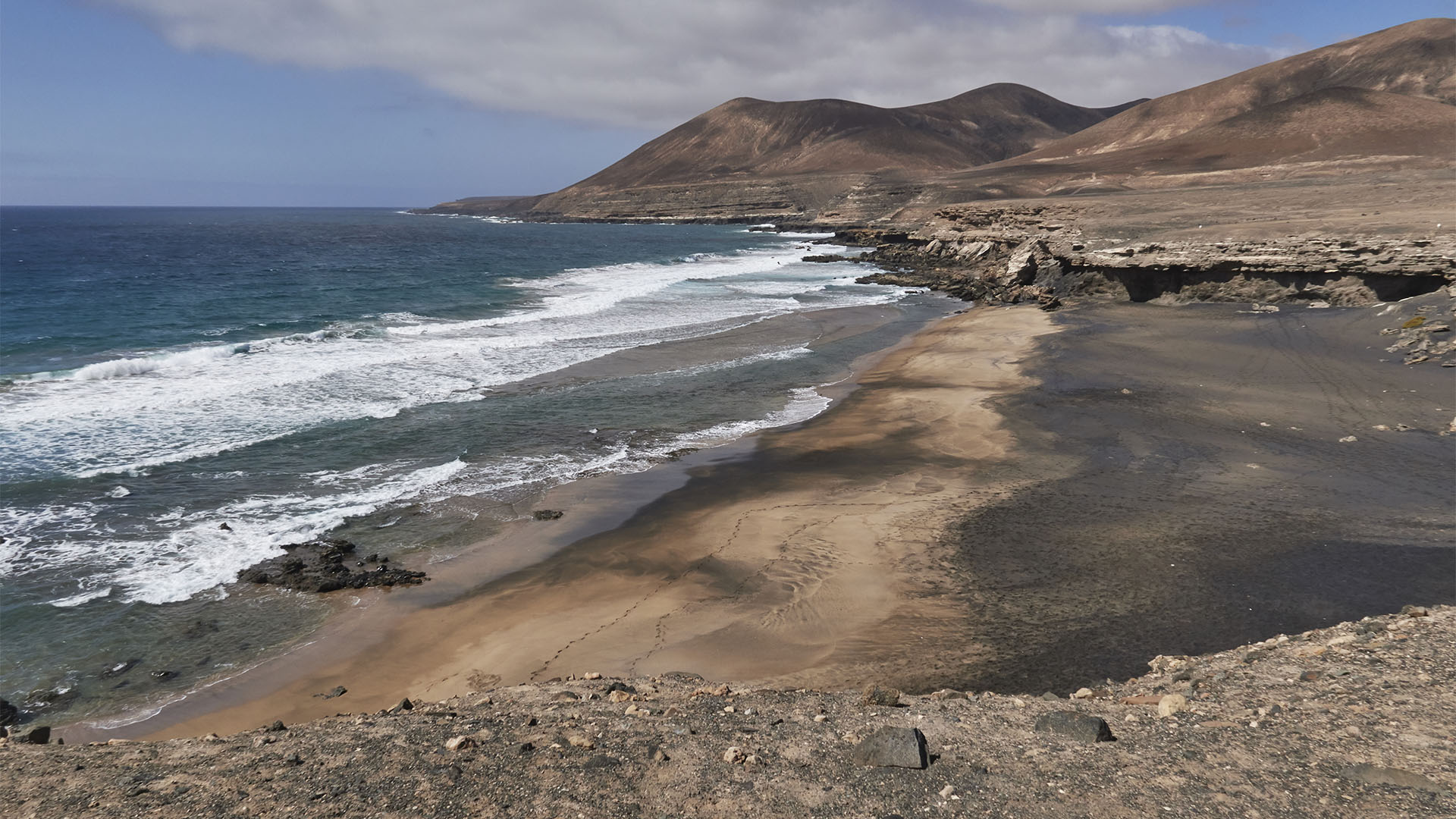 Der Strand Playa de la Solapa nahe des Ortes Pájara.