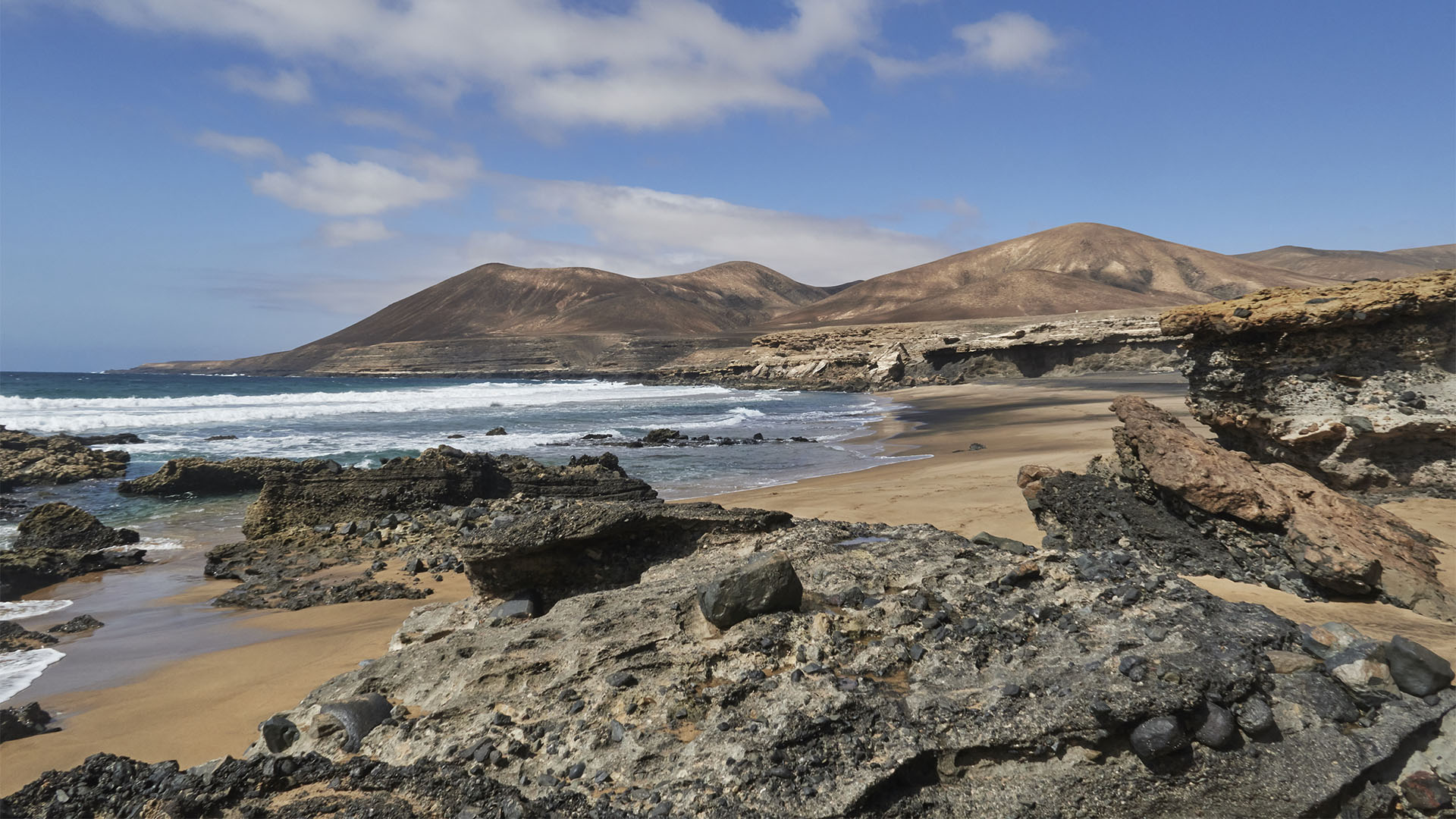 Der Strand Playa de la Solapa nahe des Ortes Pájara.