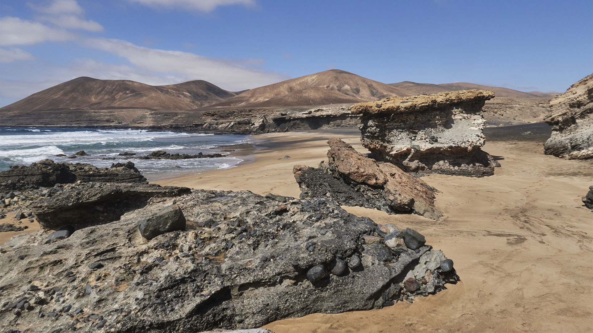 Der Strand Playa de la Solapa nahe des Ortes Pájara.