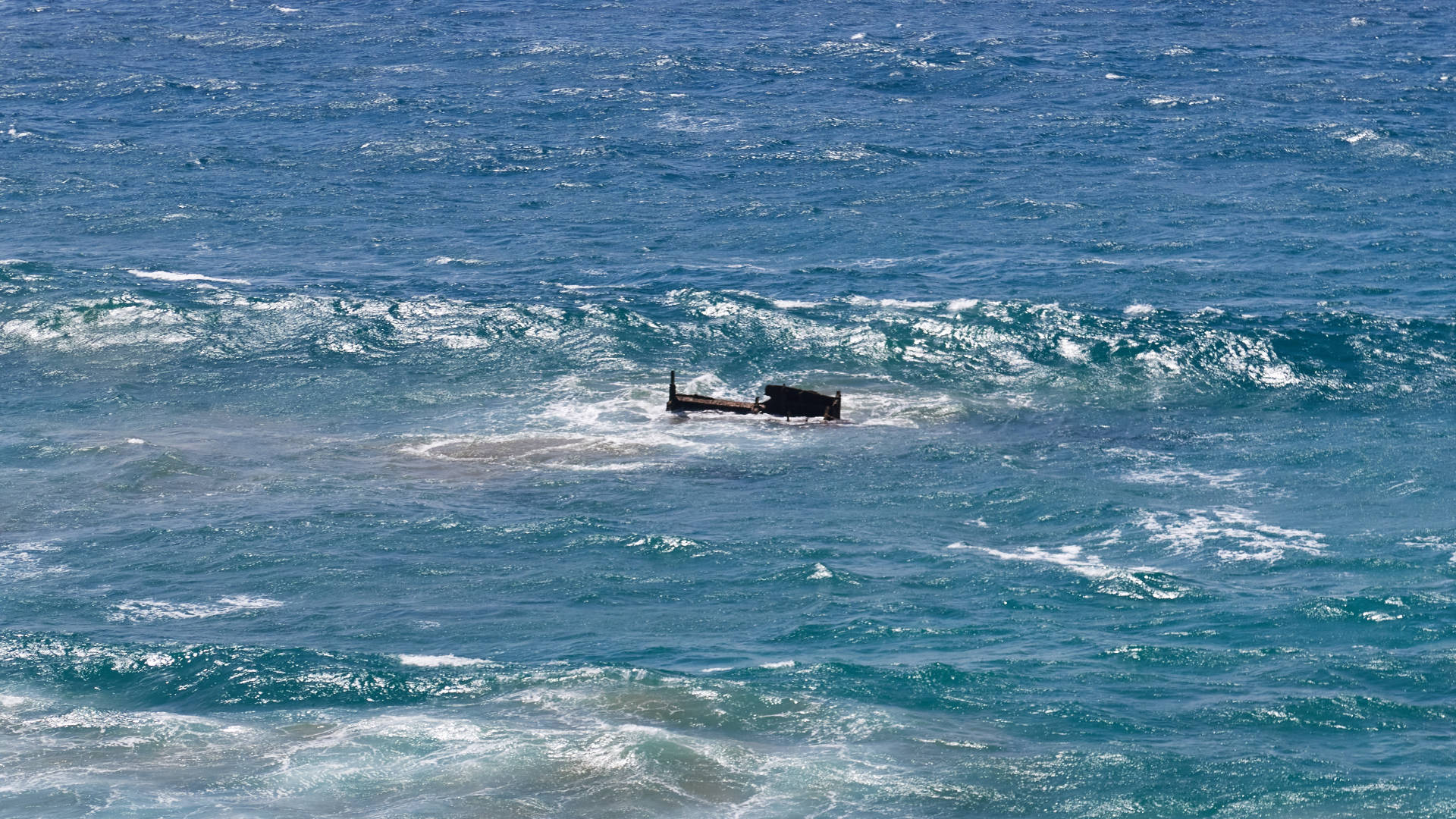 Das Wrack der American Star vor dem Playa de Vigocho nahe Pájara Fuerteventura 2021.