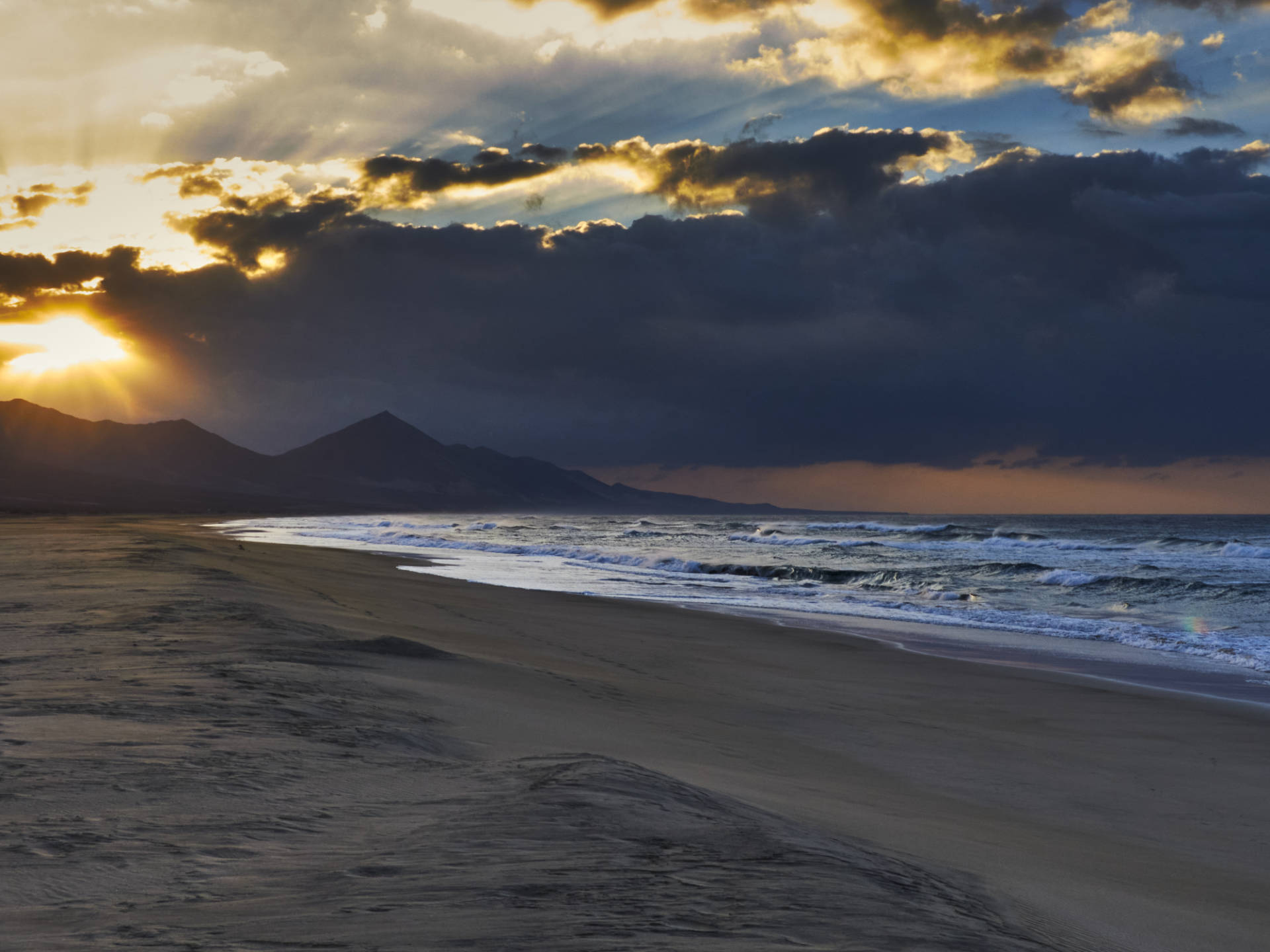 Sunset an der Islote de Cofete Jandía Fuerteventura.