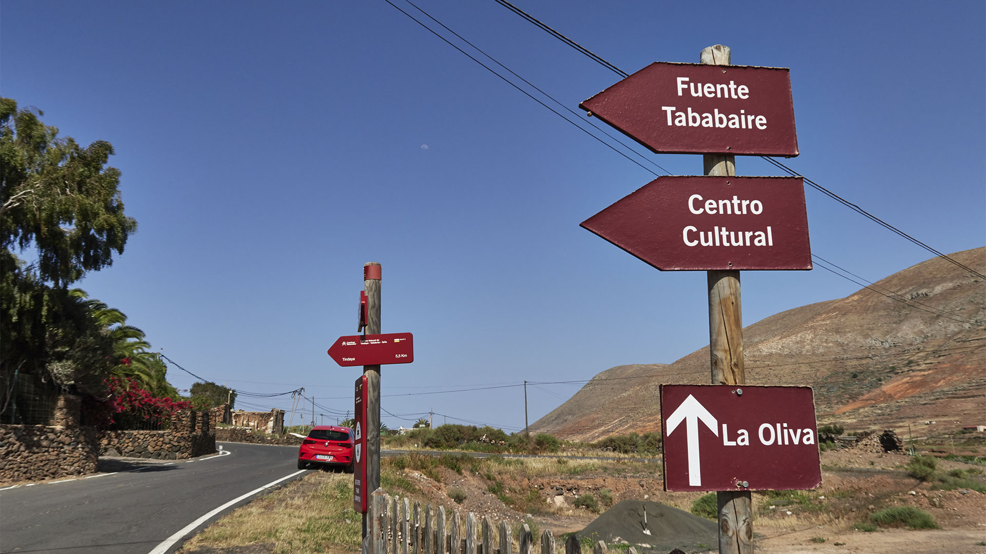 Abzweig zur Fuente de Tababaire Vallebrón Fuerteventura.