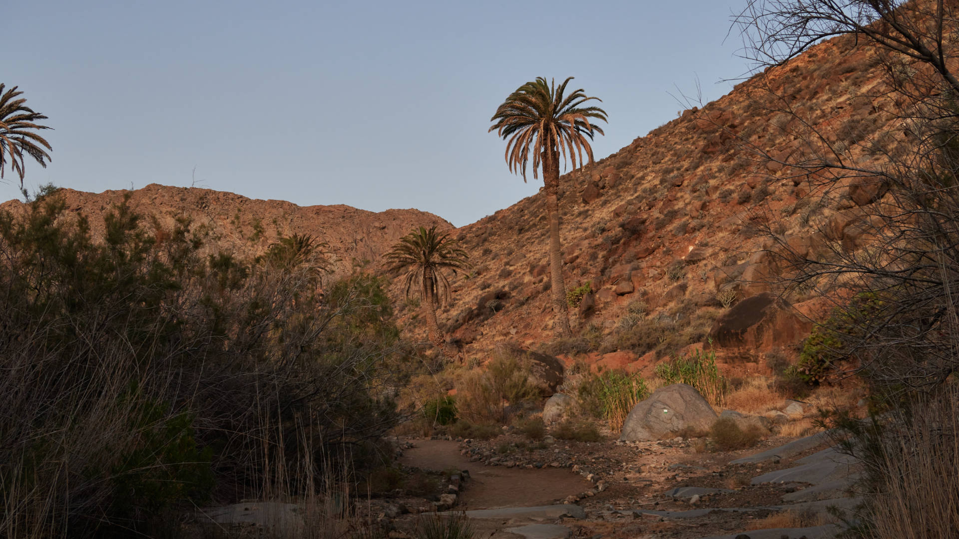 Barranco de las Peñitas bei Sonnenaufgang.