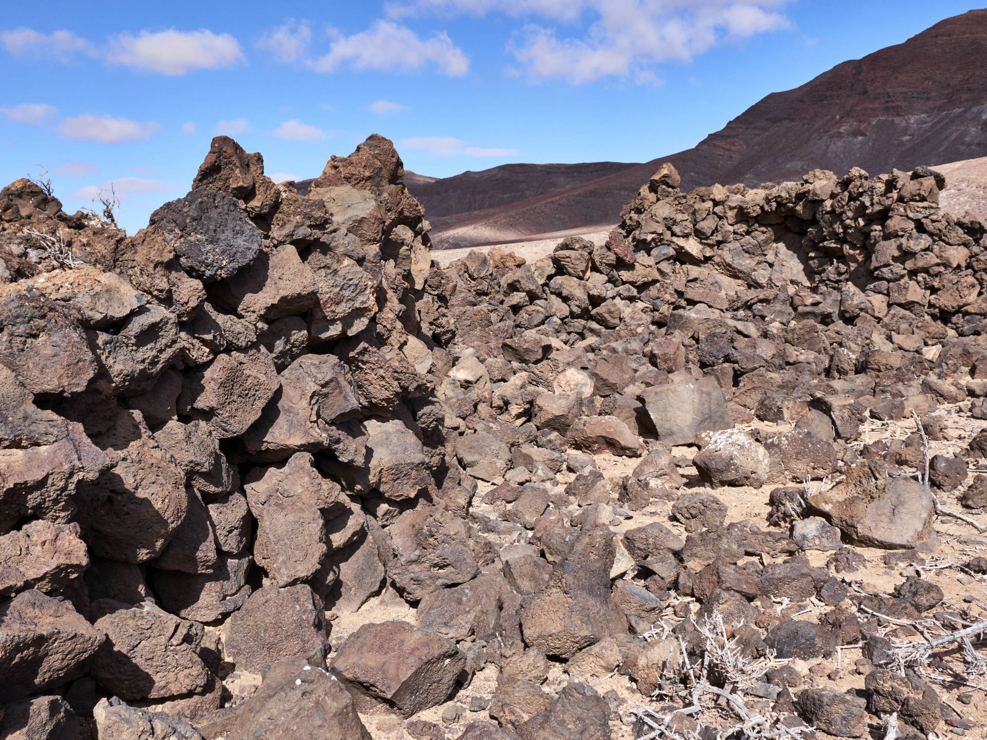 Die Majorero Siedlung Los Toneles im Valle de la Cueva, Fuerteventura.