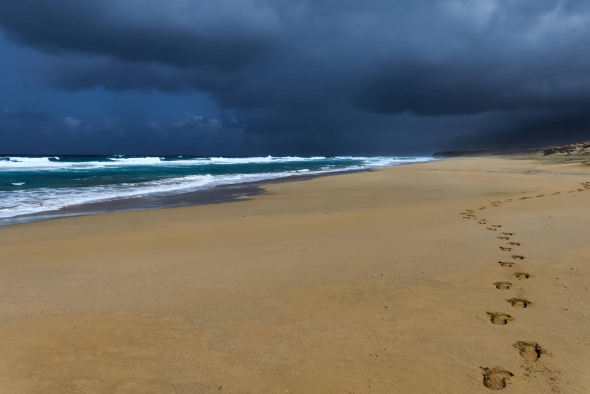 Playa de Cofete Parque Natural Jandía – immer gut für dramatische Wetterlagen.