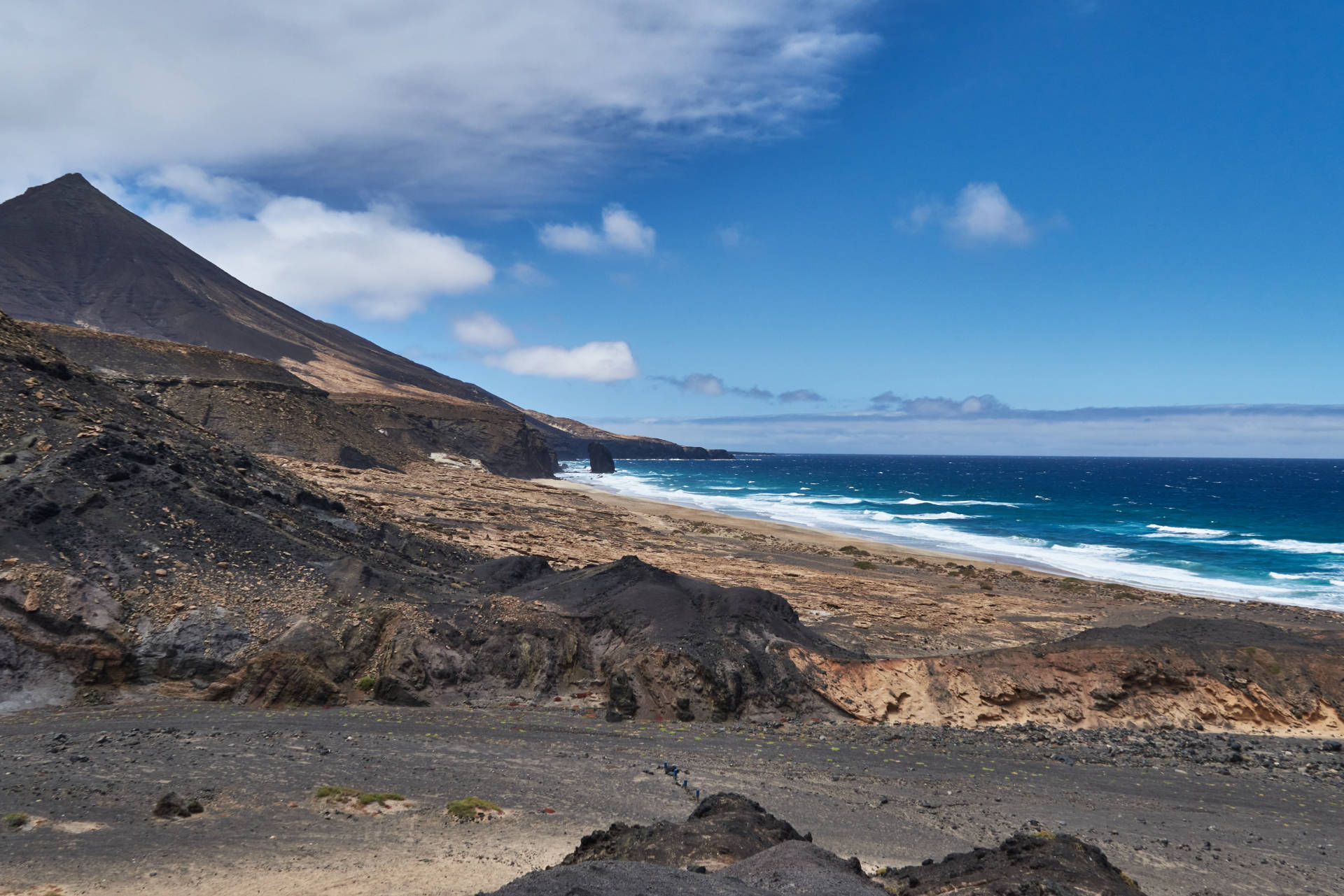 Durch den namenlosen barranco zum Playa de Cofete.