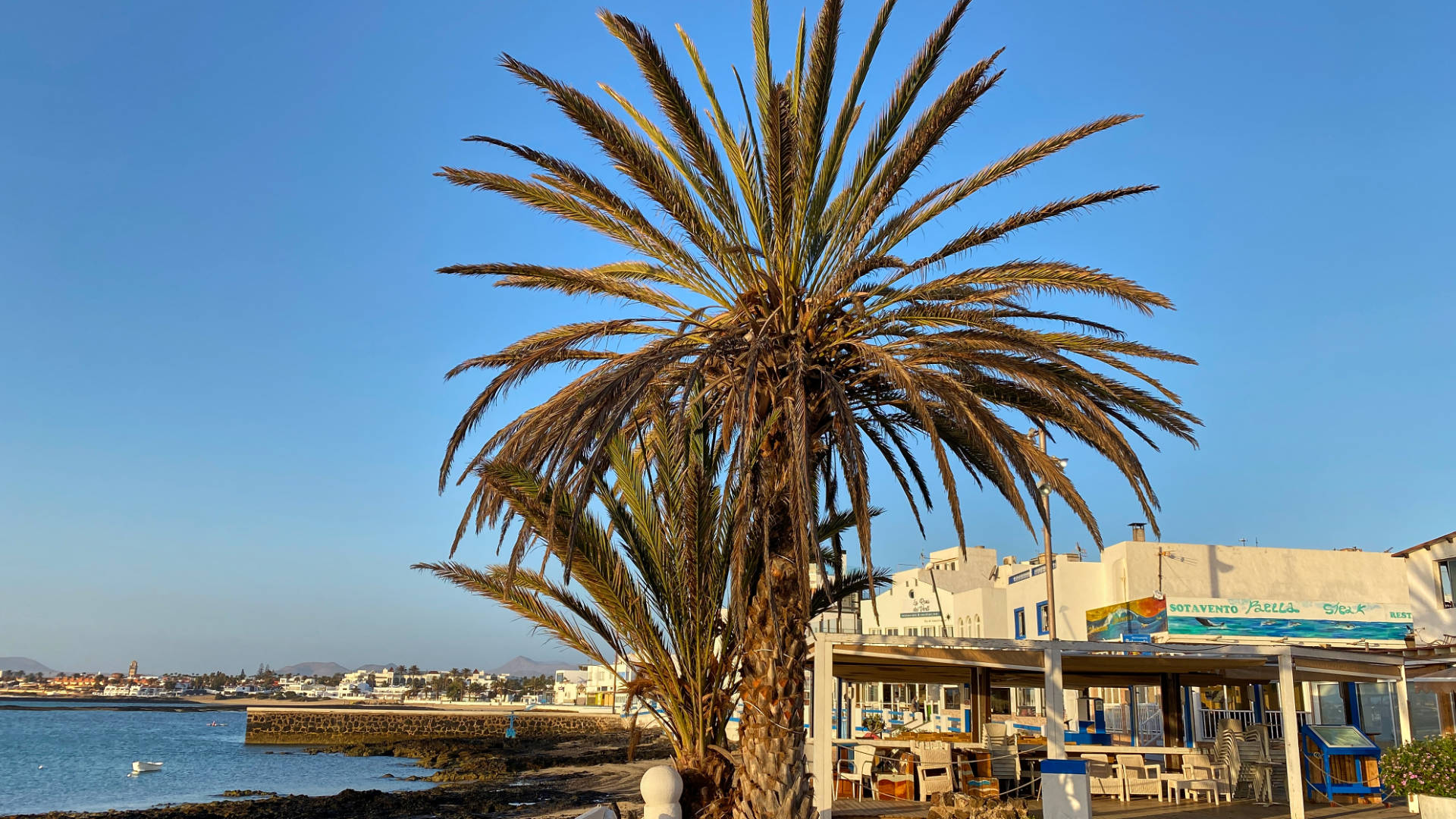 Der Paseo von Corralejo am frühen Morgen noch einsam.