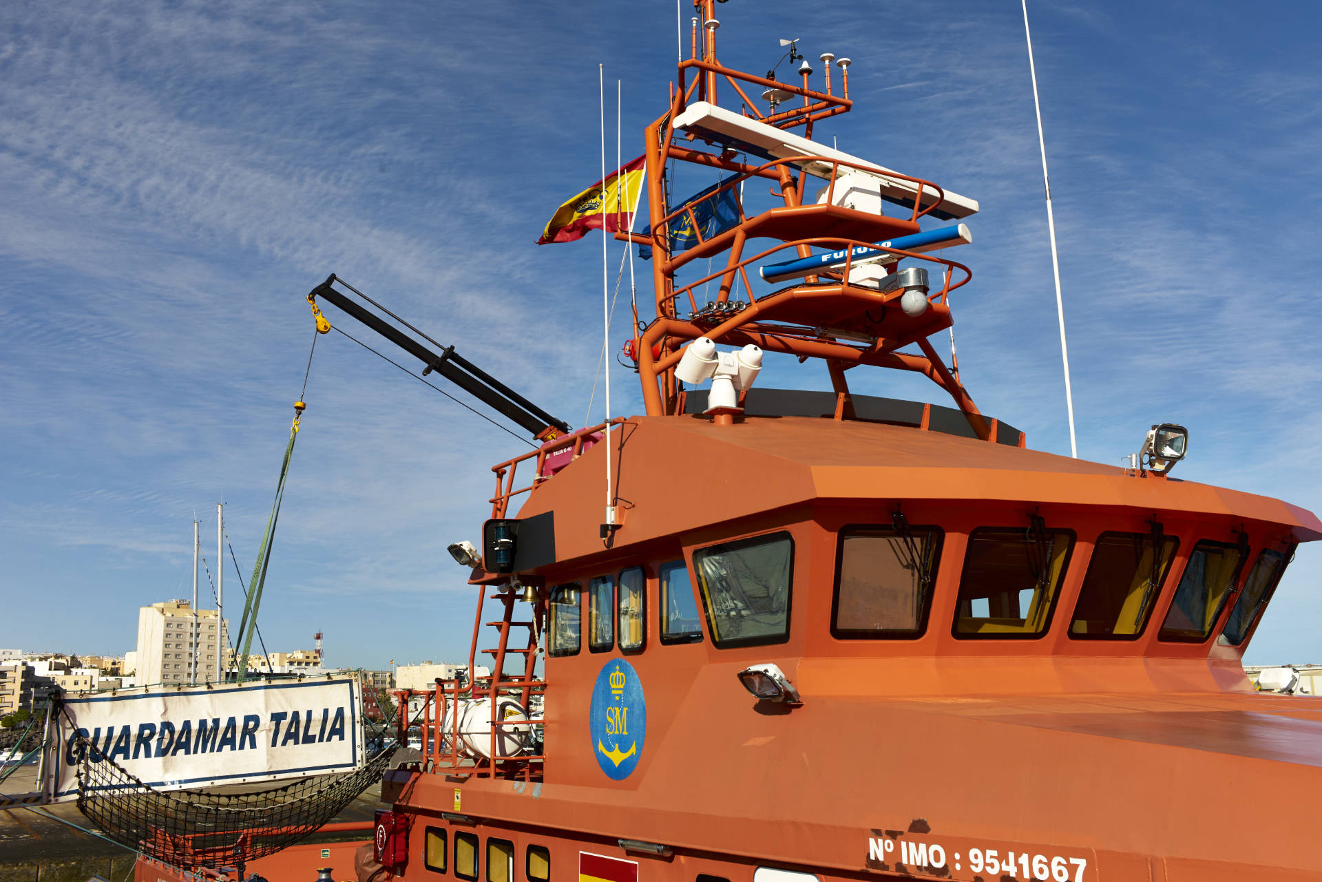 Seenotkreuzer im Hafen von Puerto del Rosario Fuerteventura.