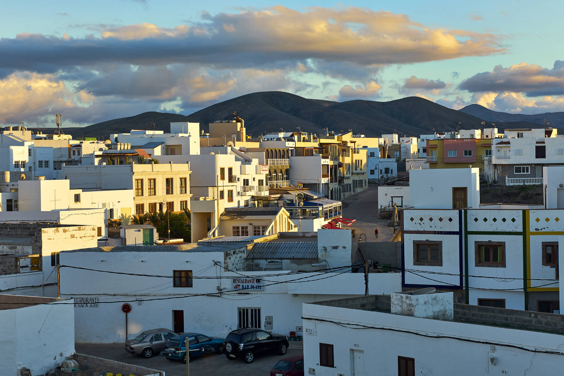 Das Casco von El Cotillo Fuerteventura bei Sonnenuntergang (13.12.2022).