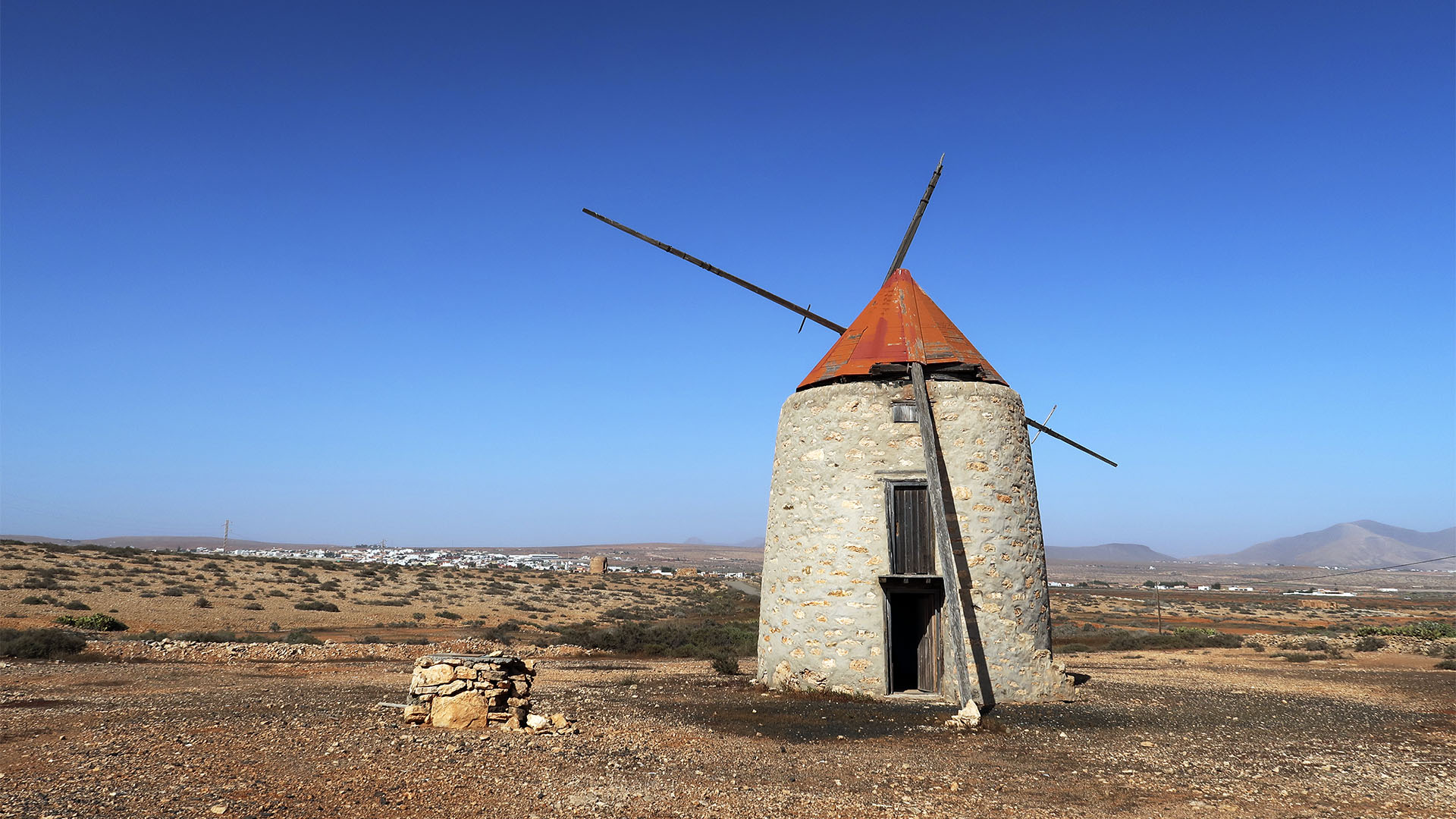 Windmühlen Valles de Ortega Fuerteventura.