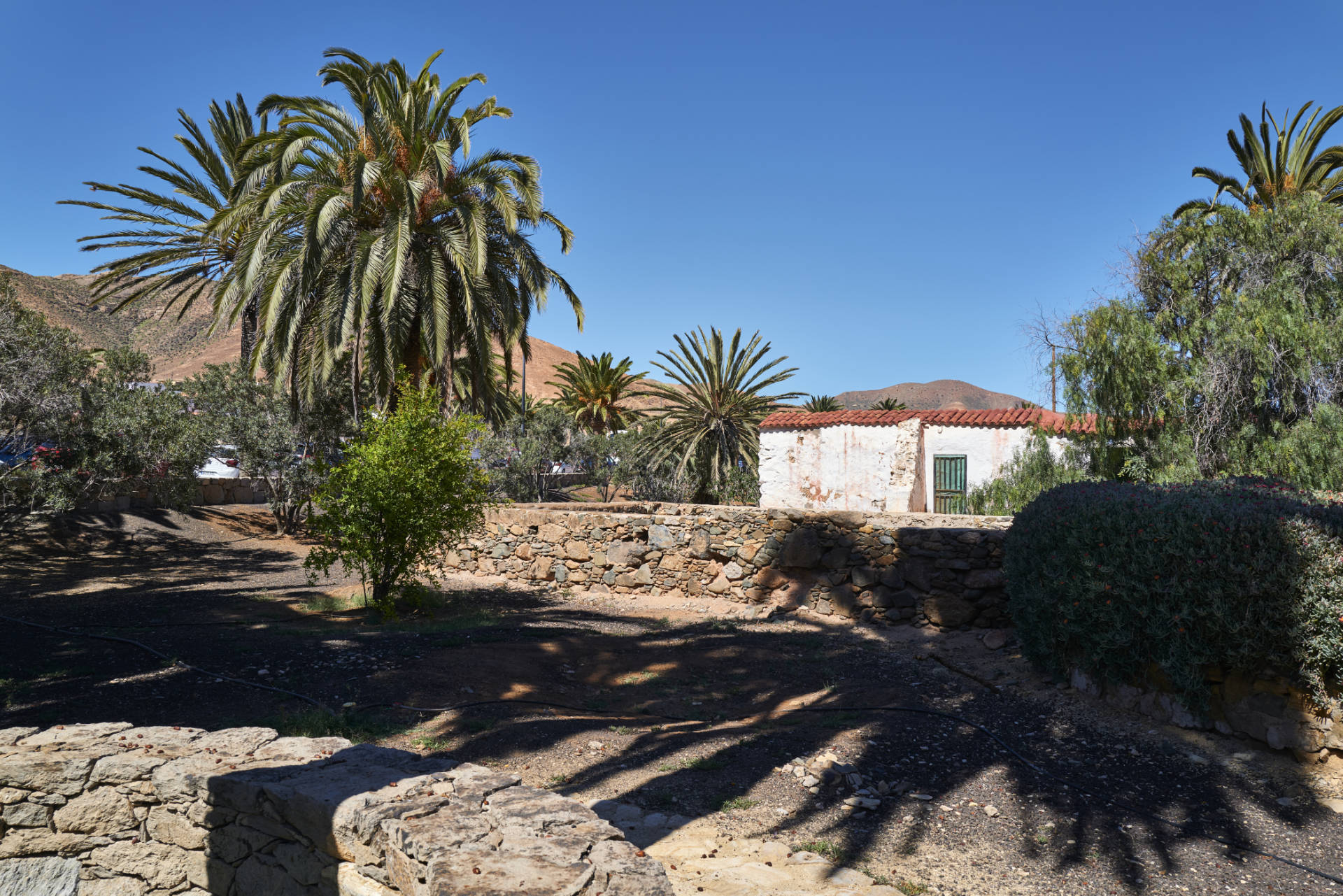 Der historischen Schöpfbrunnen im Barranco de Toto am Stadtrand von Pájara Fuerteventura.