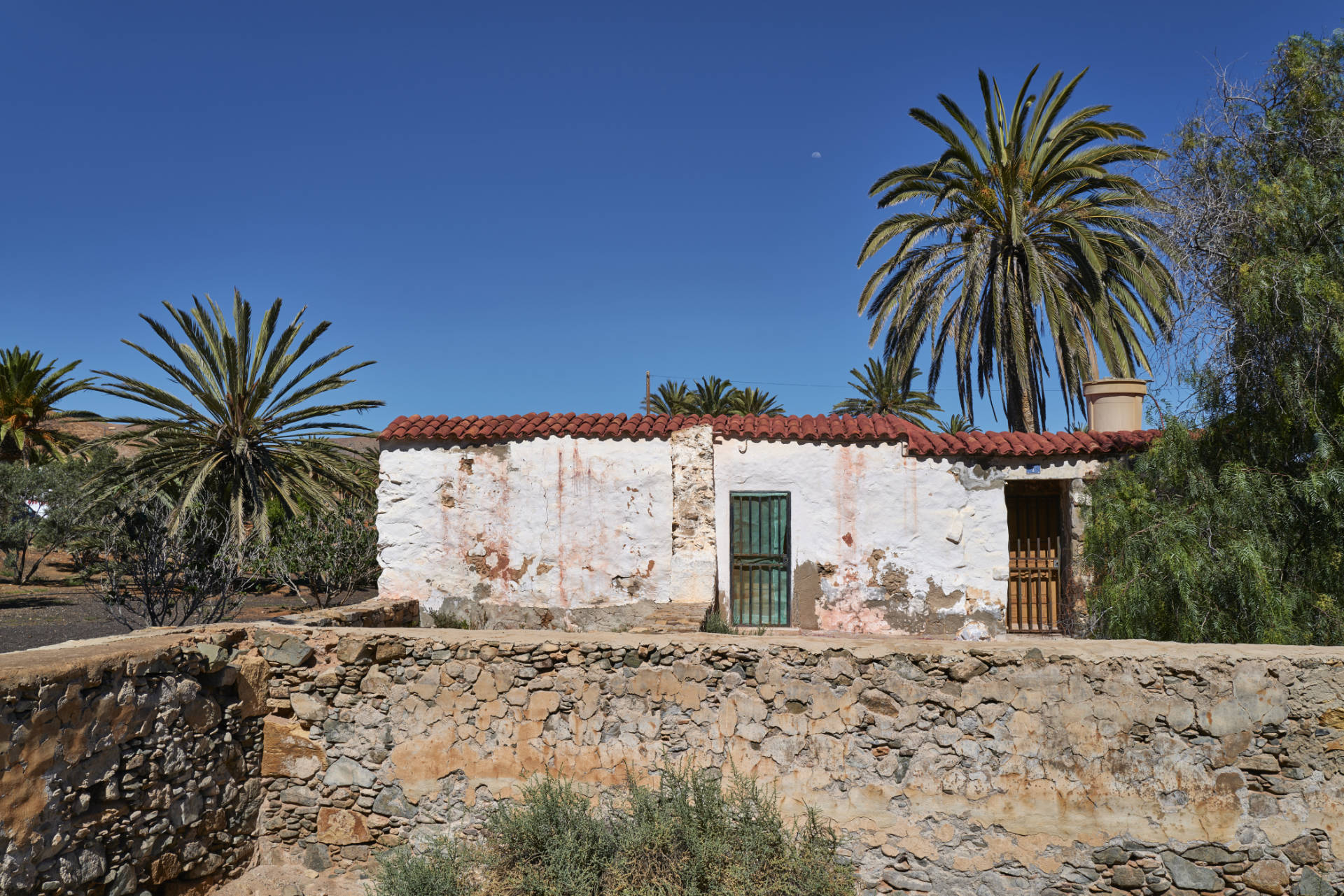 Der historischen Schöpfbrunnen im Barranco de Toto am Stadtrand von Pájara Fuerteventura.