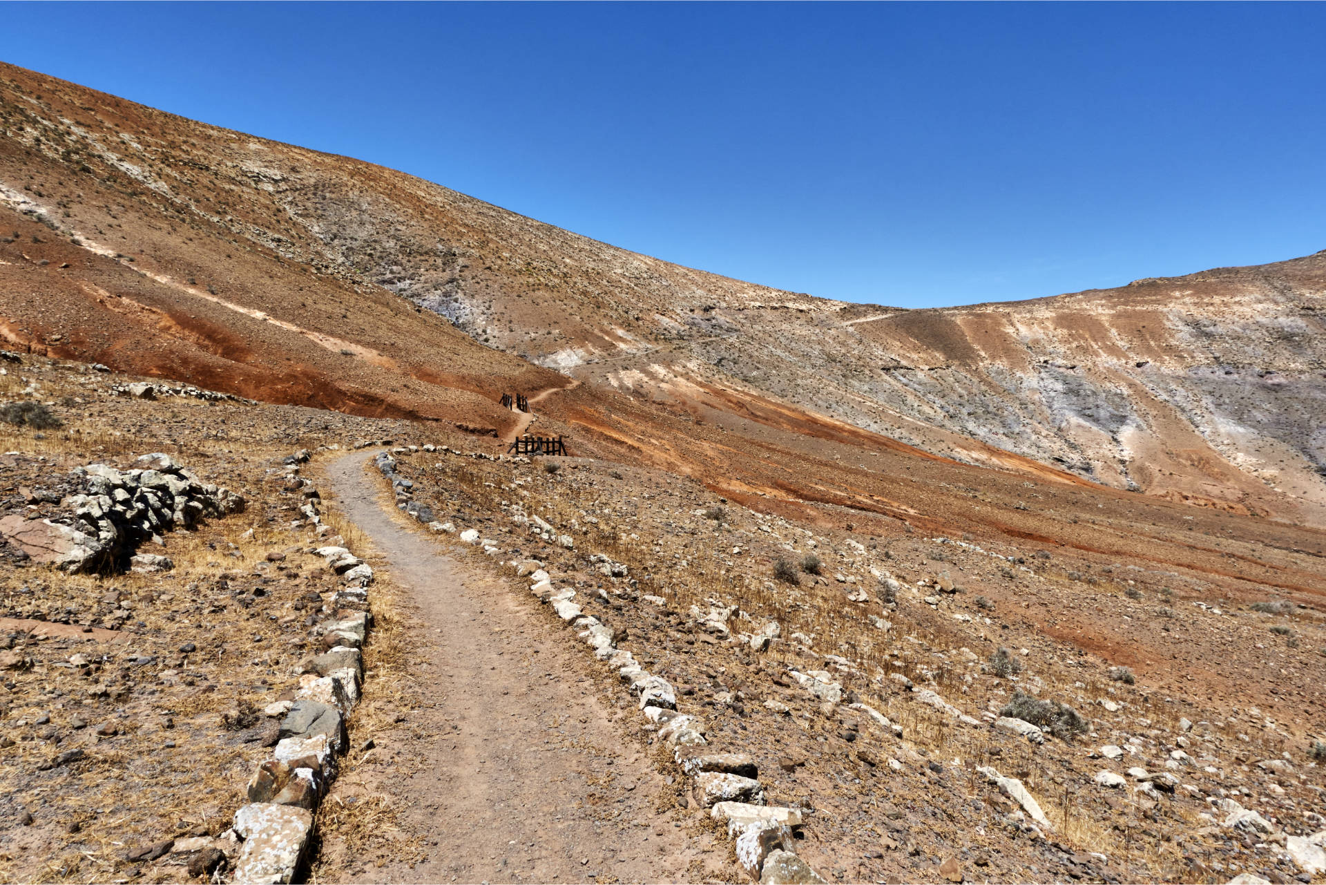 Durch das Valle de Tetir Richtung Westen zum namenlosen Pass zwischen Morro de Facay (520m) und Morro de Cagadas Blandas (525m).