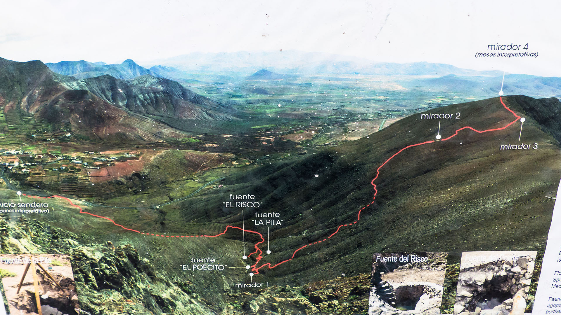 Wegskizze Wanderweg Fuentes de El Chupadero Fuerteventura.