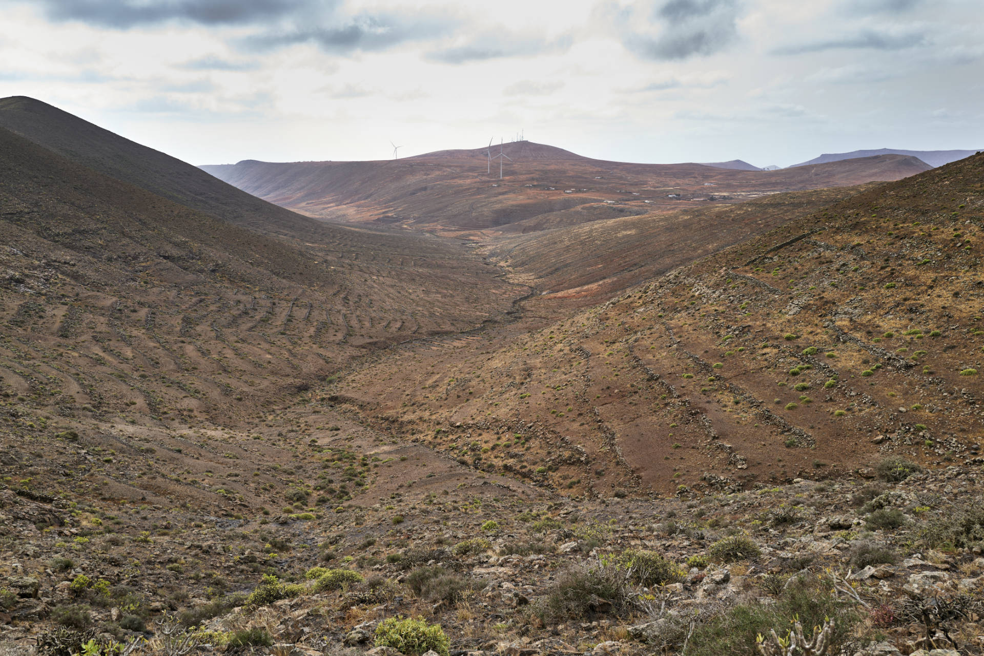 Blick vom Wanderweg auf den, Barranco de Valhondo.