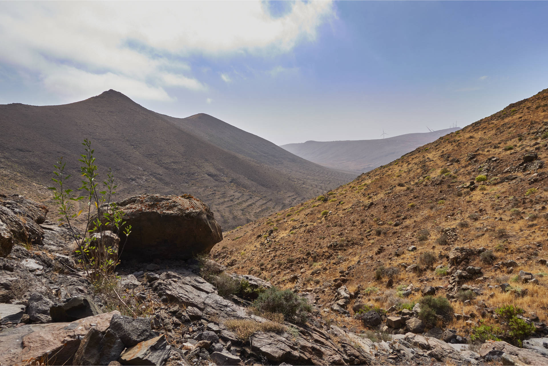 Blick hinunter in den Barranco de Valhondo.