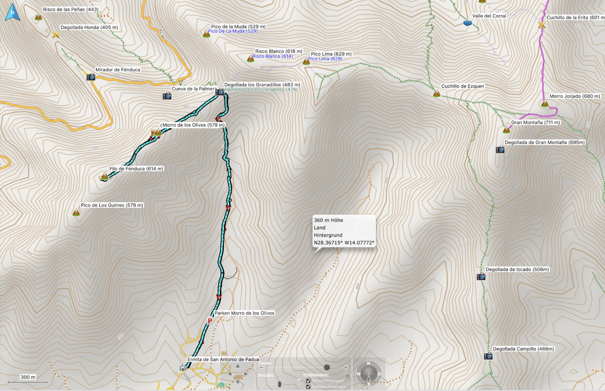 Wanderung Fuerteventura: Toto (283 m) – Fílo de Fénduca (614 m).
