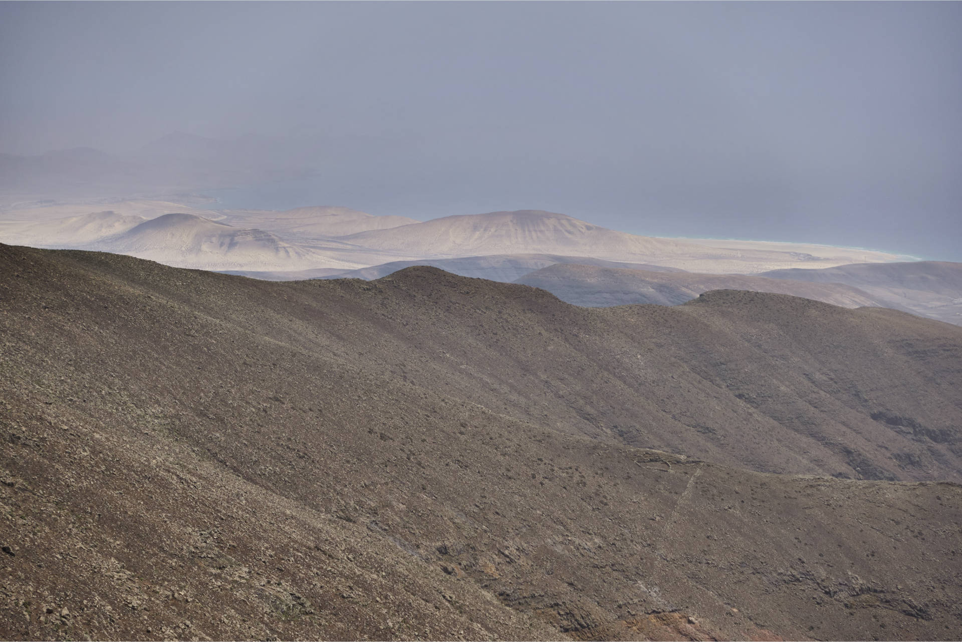 Der Istmo de La Pared gesehen vom Pico de la Zarza Jandía Fuerteventura.