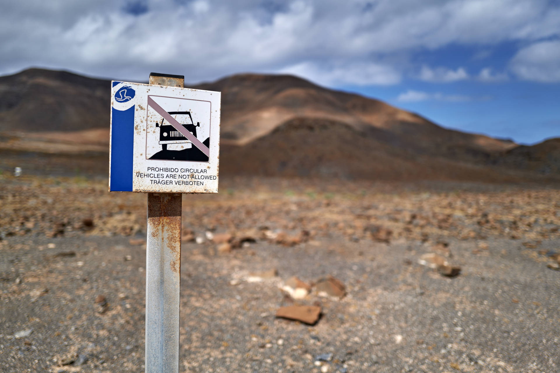 Offroad verboten im Naturschutzgebiet Cuchillos de Vigán Fuerteventura.