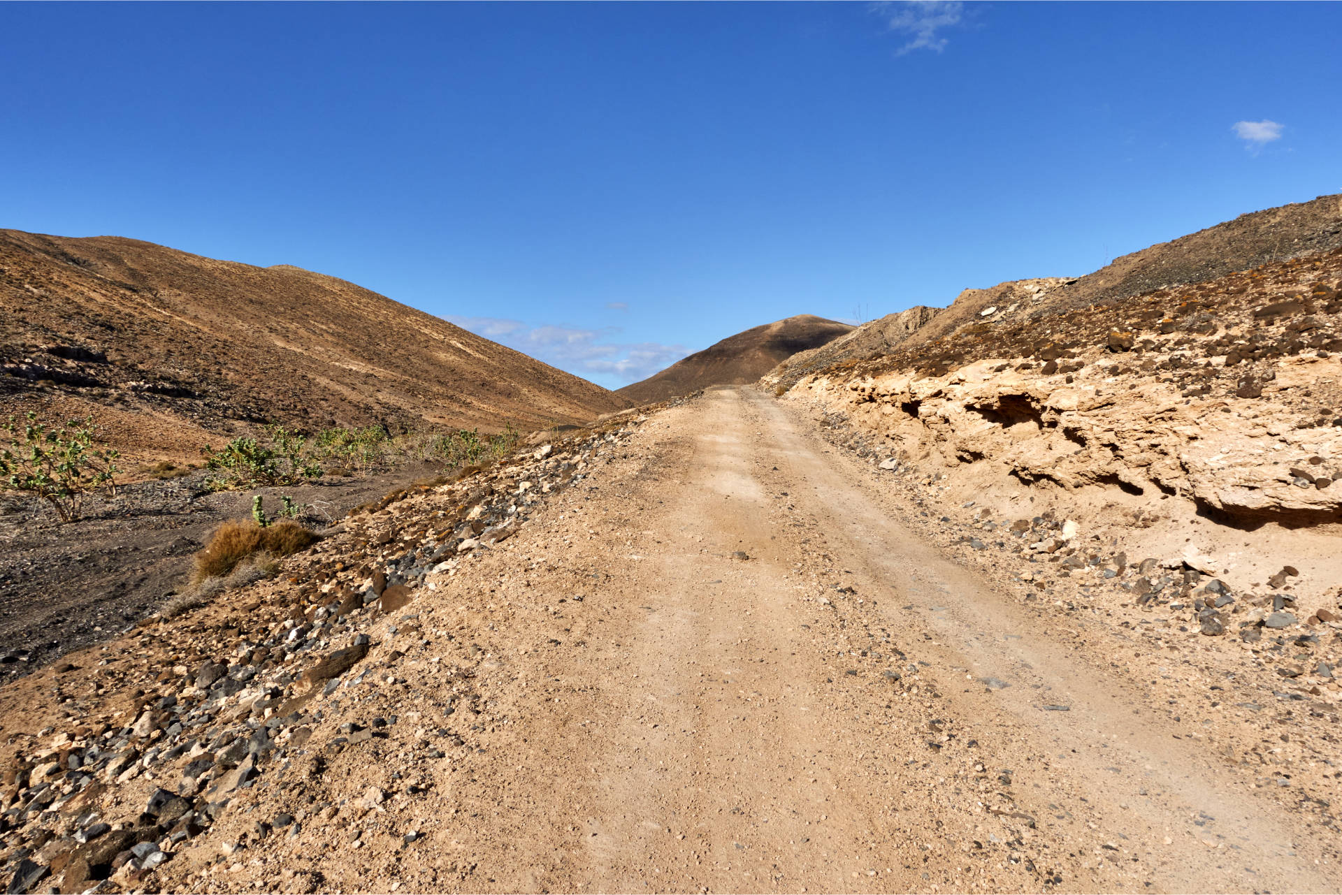 Bei der Ziegenfarm beginnt der Barranco de Pecenescal merklich anzusteigen.