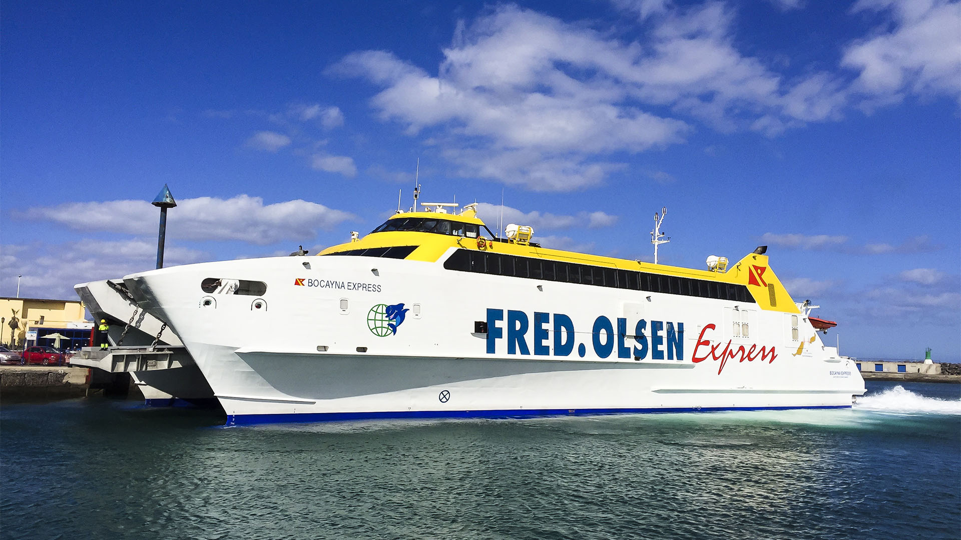 Die Fred.Olsen Fähre in Corralejo Fuerteventura.