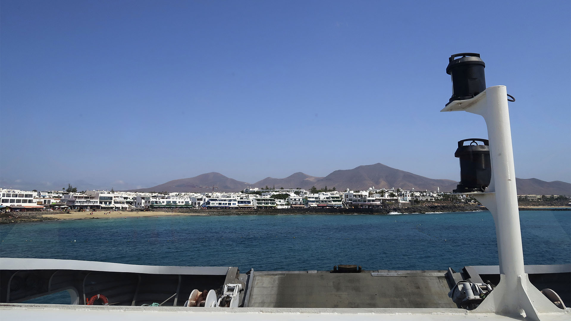 Einlaufen in Playa Blanca Lanzarote.