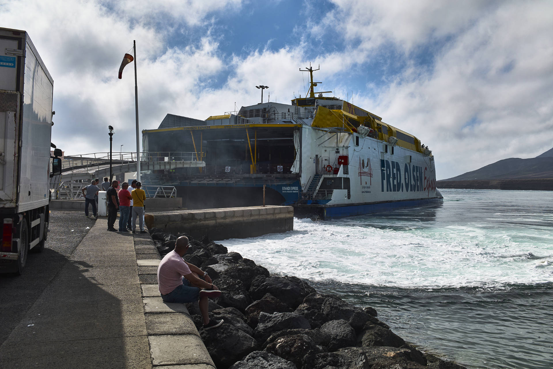 Fred. Olsen Fähre Morro Jable - Las Palmas: Im Hafen von Morro Jable.