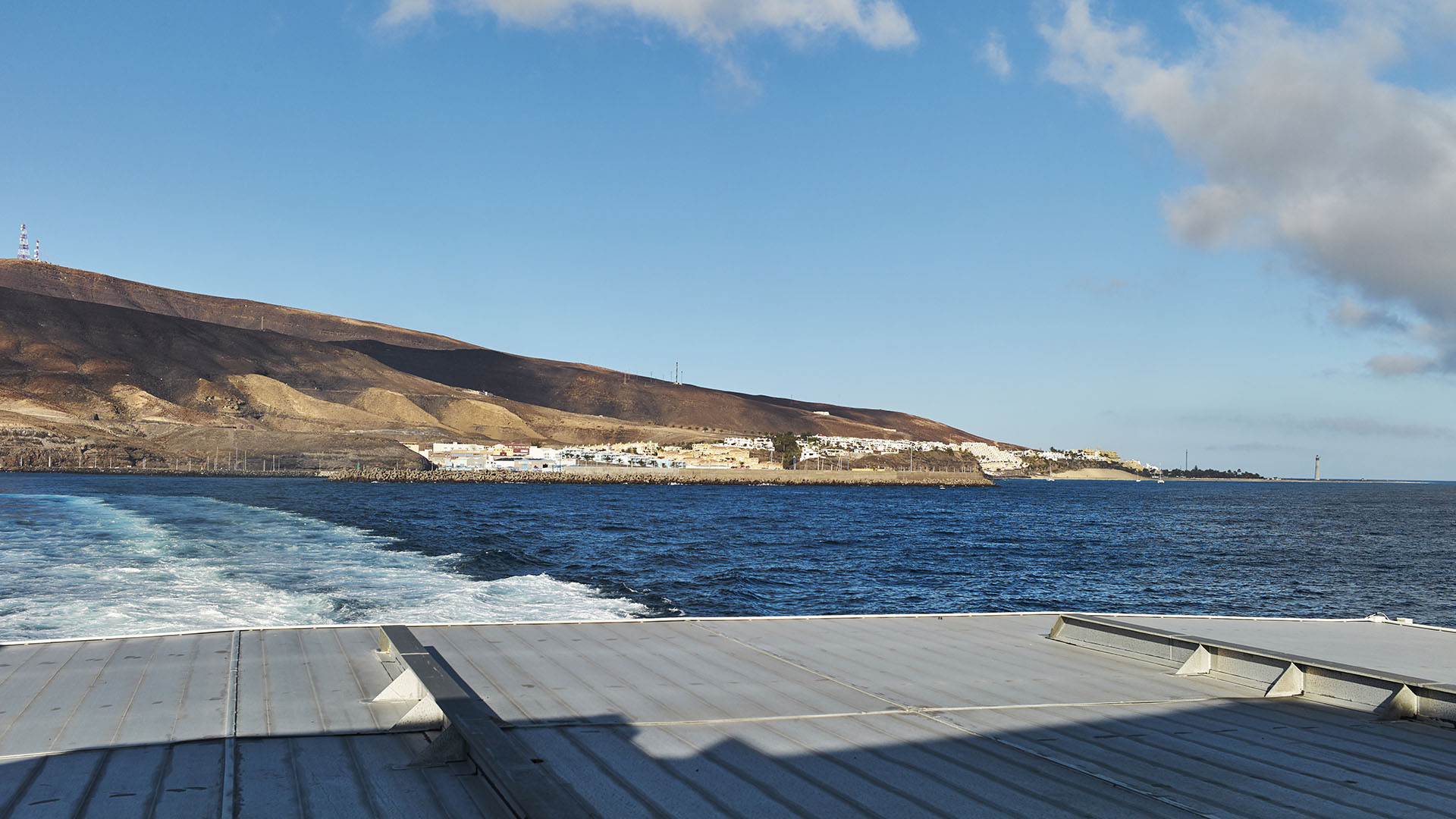 Fähre Morro Jable – Las Palmas: Auslaufen in Morro Jabe Fuerteventura.