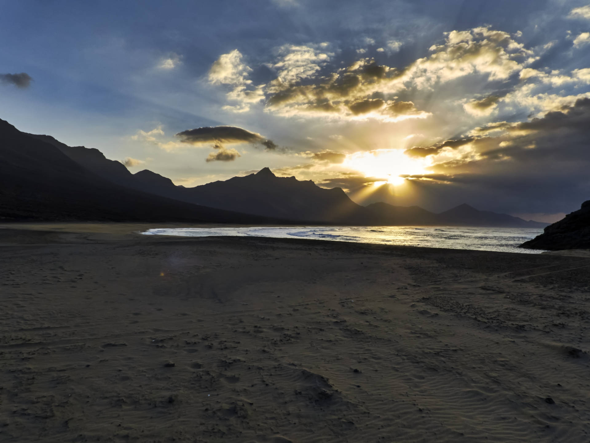 Sunset an der Islote de Cofete Jandía Fuerteventura.