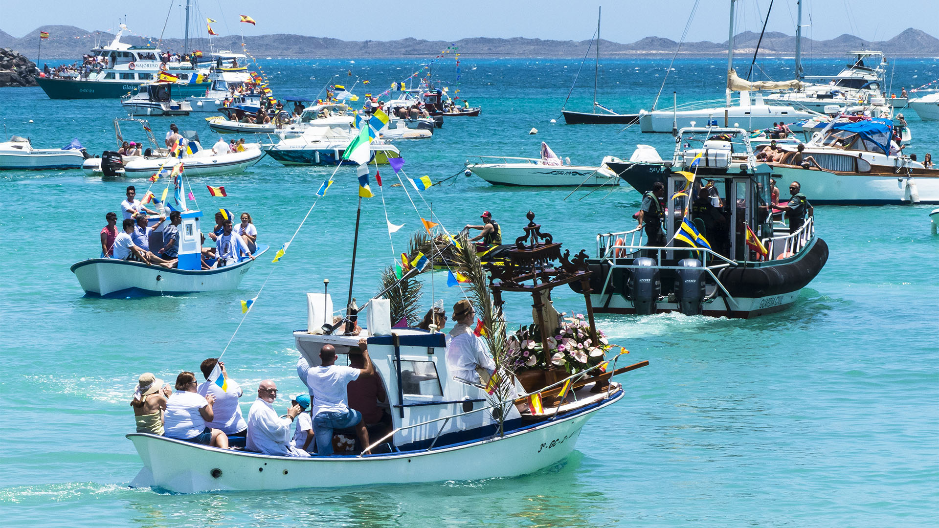Die Fiesta Nuestra Señora del Carmen Corralejo Fuerteventura 16. Juli 2020.